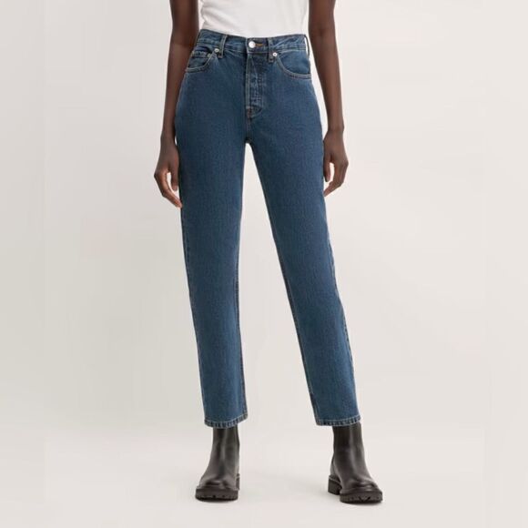 Everlane NWT Women’s 90’s Cheeky High Rise Button Fly Straight Leg Jeans Size 23 - Picture 1 of 11